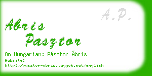 abris pasztor business card